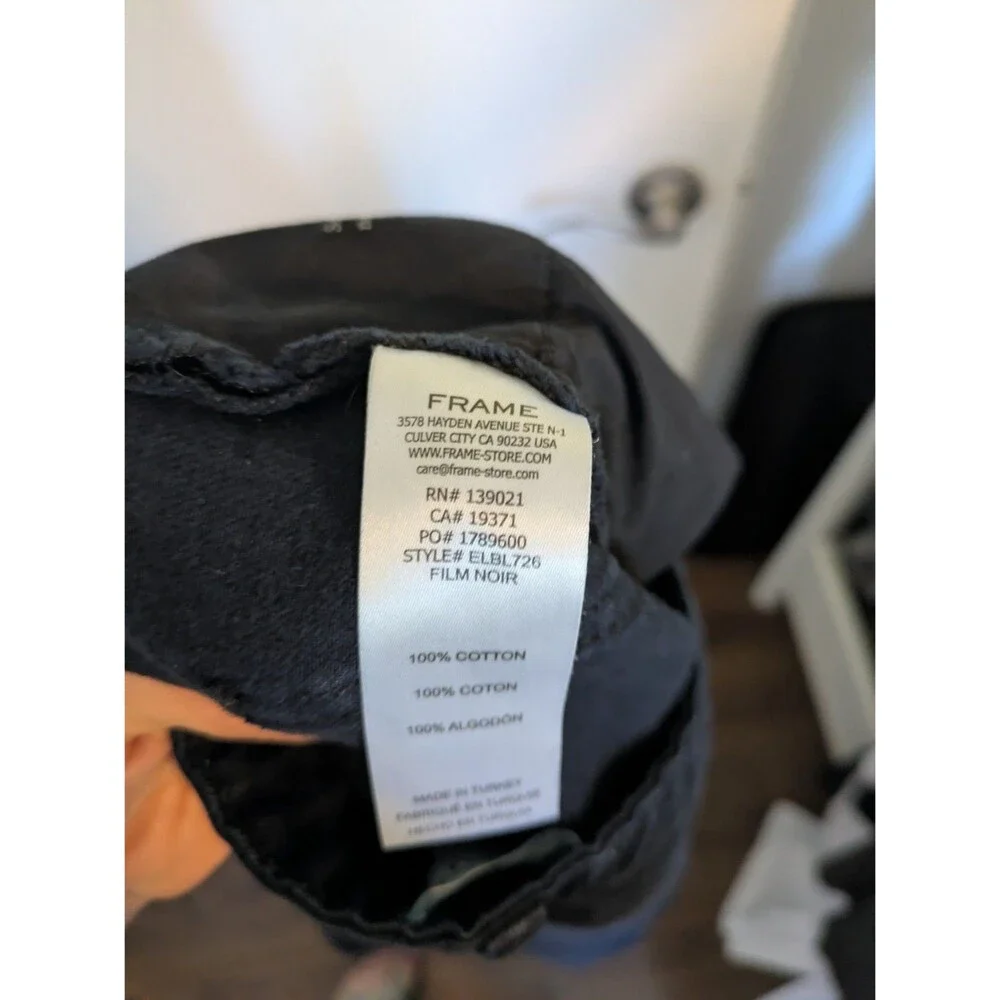 FRAME Extra Long Barrel Straight in Film NoirSize 30 Black Horseshoe - Picture 7 of 12